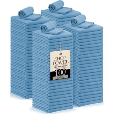 Imagem de Toalhas Utopia Shop - Trapos de limpeza reutilizáveis 100% algodão, pacote com 100, panos absorventes para mecânicos, ideais para oficinas de automóveis, garagens, máquinas, derramamentos e tarefas