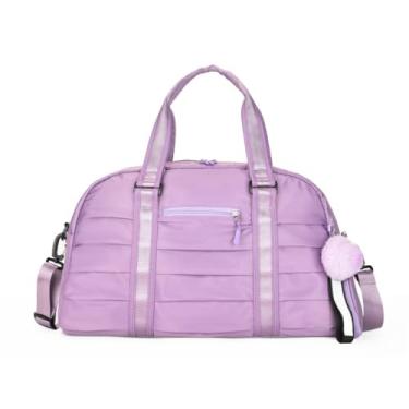 Imagem de Bolsa Mala De Mão Feminina Impermeável Alça Reforçada, Resistente e Estilosa para Viagem e Dia a Dia Mulheres(Lilás)