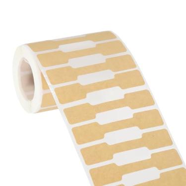 Imagem de PATIKIL 500 peças de adesivos de anel para exibição, adesivos quadrados em branco para joias, etiquetas de preço de joias, rolo para colar, brinco, pulseira, roupas, artesanato, exibições, marrom