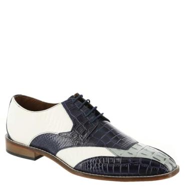Imagem de STACY ADAMS Sapato Oxford masculino Tristano Biqueira com cadarço, Azul escuro multi, 9 Wide
