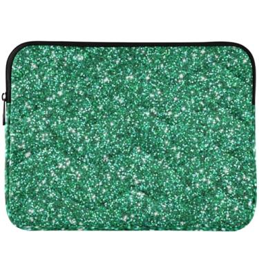 Imagem de Capa protetora para notebook com textura de glitter verde para Mac Air 13 polegadas capa protetora para laptop 13-14 polegadas universal