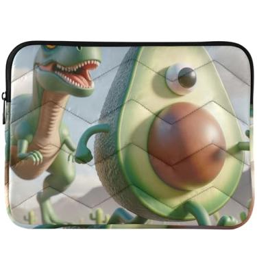 Imagem de Capa protetora divertida de dinossauro abacate 3D para MacBook Pro 14 polegadas capa protetora para laptop capa de computador universal 13-14 polegadas
