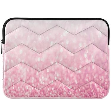 Imagem de Capa para notebook branca e rosa com glitter, universal, 13 a 14 polegadas, capas e capas para laptop para MacBook Pro 14