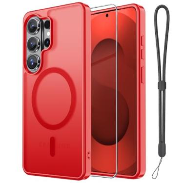 Imagem de Janmitta Capa magnética para Samsung Galaxy S26 Ultra, com protetor de tela, compatível com MagSafe, proteção contra quedas de grau militar, capa de telefone fosca translúcida fina à prova de choque