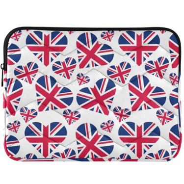 Imagem de Capa protetora para notebook com bandeira britânica com coração personalizado, capa universal de 13 a 14 polegadas, capas fofas para computador para MacBook Air de 13 polegadas