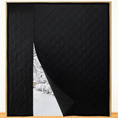 Imagem de Cortina de porta com isolamento térmico magnético reversível para o inverno, enchimento de fibra de poliéster espesso e tecido Oxford resistente, cortina de cobertura de isolamento de janela