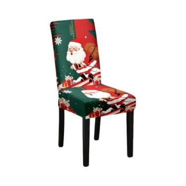 Imagem de Capa Elástica Para Cadeira De Natal Com Encosto Alto, Pacote Completo 