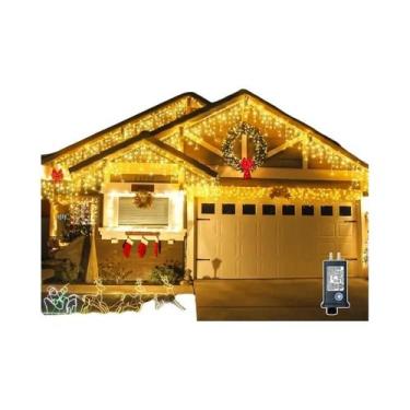 Imagem de Luzes De Cortina De Gelo LED De Natal De 32m Para Exterior, Fios Trans