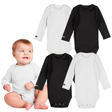 Imagem de Conjunto Body Algodao Manga Longa Cores Neutras - Hype Kids, Kit branc