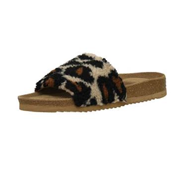 Imagem de Sandália feminina Cushionaire Lonie com palmilha de cortiça + conforto, Leopardo, 9.5