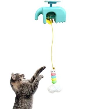 Imagem de Brinquedo de porta para gato, jogo interativo de 3 velocidades | Brinquedos estimulantes para gatos de levantamento automático | para estimulação mental, exercício, tédio, filhote, gatinho