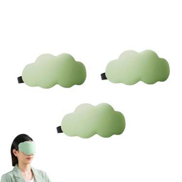 Imagem de PLAYTHROUGH Máscara de dormir Ice Silk 3 peças, máscara blackout com alça elástica ajustável para viagens Siesta, pressão zero (verde)