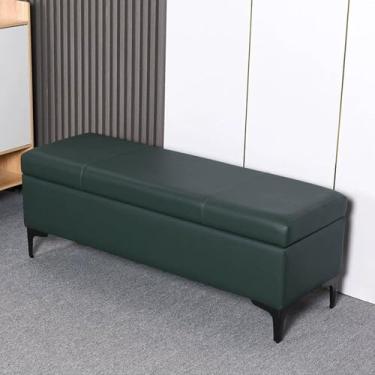 Imagem de Banco moderno para cama de quarto com almofada, banco de armazenamento de sala de estar, banco de entrada de hall de entrada com armazenamento, banco para entrada da porta da frente, banco de sapatos