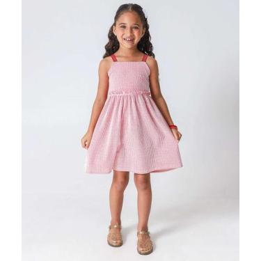 Imagem de Vestido Infantil Listrado Tam 4 a 10 Vermelho-98078 - Tunturi, Vermelh