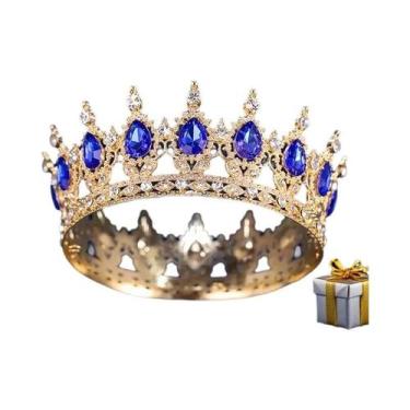 Imagem de Coroa De Noiva Elegante Com Strass, Acessório De Luxo Barroco Para Cas