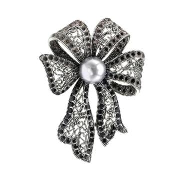 Imagem de la luen Alfinetes de broche para mulheres moda elegante broches lapela emblemas casaco suéter cachecóis vestido acessório festa de casamento baile joias, Product description, Metal, Pérolas