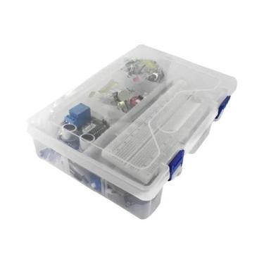 Imagem de Kit Inicial Arduino Uno R3 Com Placa De Experimentação, Motor De Passo