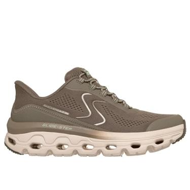 Imagem de Skechers Tênis feminino deslizante com sola mãos livres sem cadarço, Brn=marrom, 41