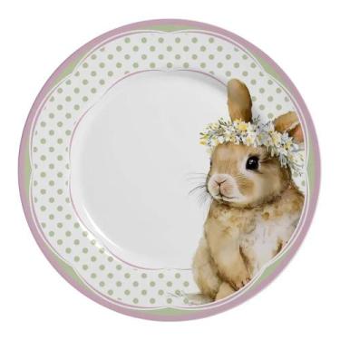 Imagem de Jogo de pratos raso páscoa coelha agnes c/6 und alleanza - ALLEANZA CE