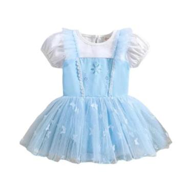 Imagem de Macacão Infantil De Princesa Para Meninas Com Faixas Para a Cabeça, Ro