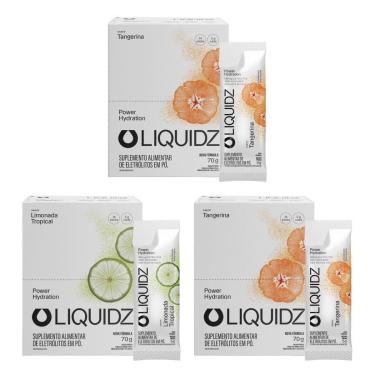 Imagem de LIQUIDZ - Eletrólitos Zero Açúcares - Tangerina | Limonada - Kit 3 Caixas - 42 sachês-Unissex