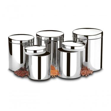 Imagem de Conjunto De Potes Porta Mantimentos Com Tampa Brinox Suprema 5 Peças Inox