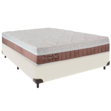 Imagem de Cama Box Casal e Colchão Benefit Molas Ensacadas Colchobel Palha