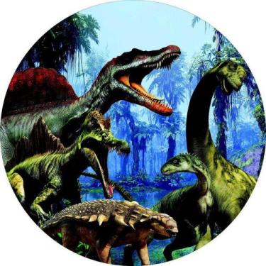 Imagem de Painel Festa Redondo 3D Dinossauros Sublimado Estampa Digital 1,50M - 