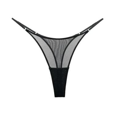 Imagem de Tanga Feminina Sexy Transparente De Renda E Tule Com Estampa De Escorp
