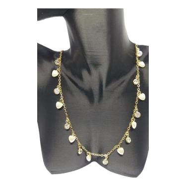 Imagem de Colar Elo Cadeado 1mm Joias Nobre Banhada a Ouro, Ouro