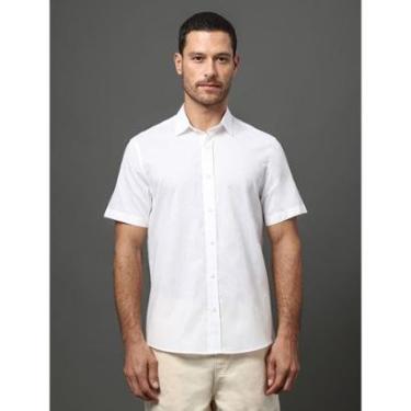 Imagem de Camisa Masculina Linen Cotton Calvin Klein Jeans - Branco-Masculino