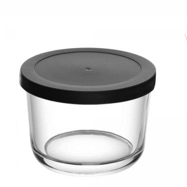 Imagem de Potes de Vidro 200ml com Tampa em PP 9x6,5cm 6un Lyor, Tampa Preta