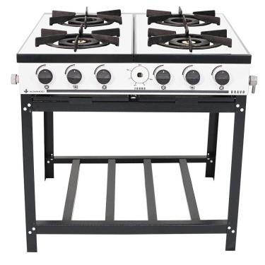 Imagem de Fogão Industrial Venâncio à Gás Bravo 4 Bocas Branco Esmaltado BR4BBR