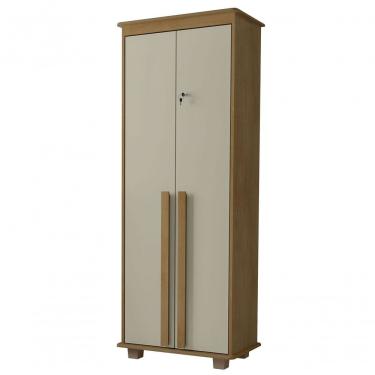Imagem de Armário Multiuso México 2 Portas 4 Prateleiras MDF 75CM Amadeirado Cinamomo com Off White