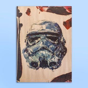 Imagem de Quadro Decorativo Star Wars Stormtrooper Retangular 43,5X31,5X1CM em Madeira Compensado Naval 3Green