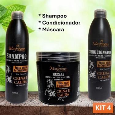 Imagem de  Kit Tratamento Capilar Completo Crina e Cauda Maycrene Força.Brilho e