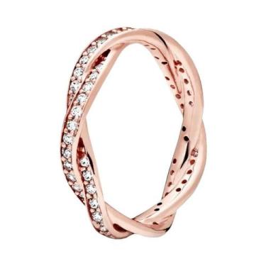 Imagem de Conjunto De Anéis De Casamento Em Prata Esterlina 925 Banhado a Ouro R