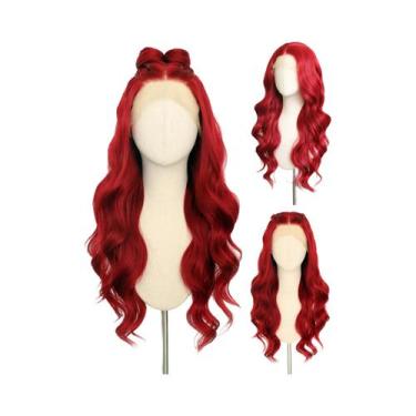 Imagem de Peruca Sintética Branca Ondulada De 26 Polegadas Com Renda Frontal, Re