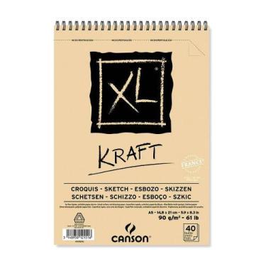 Imagem de Bloco Espiralado A5 Canson 90g XL Kraft 40 Folhas