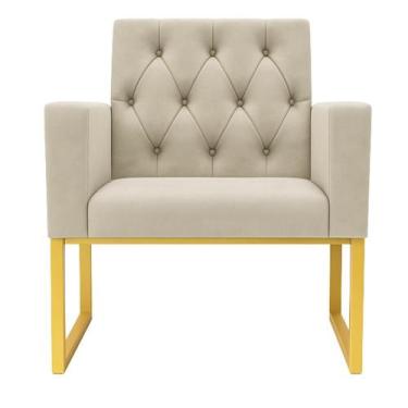 Imagem de Poltrona para Sala Quarto e Salão de Beleza Thais com Base de Ferro Do