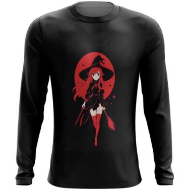 Imagem de Camiseta Manga Longa Bruxa Halloween Vermelha 6 - Kasubeck Store, G