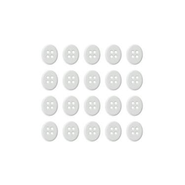 Imagem de Botão Oval 4 Furos - 100 Unidades - We Care About, Branco
