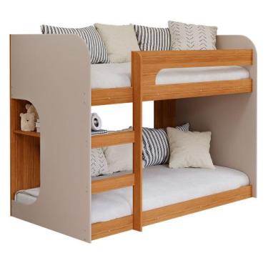 Imagem de Beliche Solteiro em mdf Ema Cimol Nature/Off White