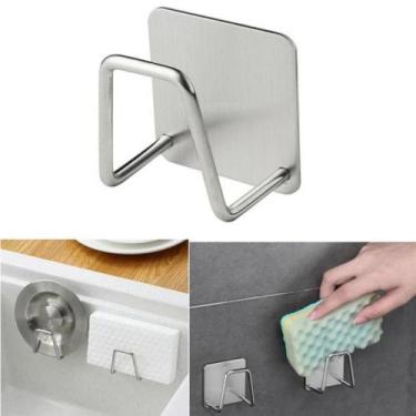Imagem de Suporte De Esponja Bucha Pia Aço Inox Louça Cozinha Gancho - takitos p