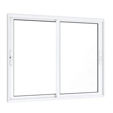 Imagem de Janela de Aluminío de Correr 120x150cm 2 Folhas Móveis com Grade e Vid