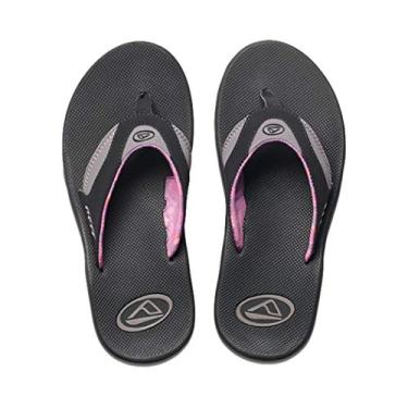 Imagem de REEF Chinelo feminino abridor de garrafa Fanning, Preto/cinza, 37