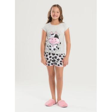 Imagem de Pijama Verão Menina Mescla Blusa e Shorts Vaquinha - Molekada, 4