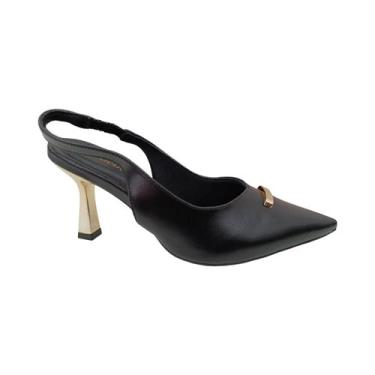 Imagem de Scarpin bebece salto fino feminino t7041-727 - - Bebecê, Preto, 37