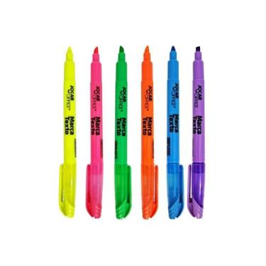 Imagem de Kit com 5 Marca Texto Futuro  Cores Vibrantes para Destaque e Organiza