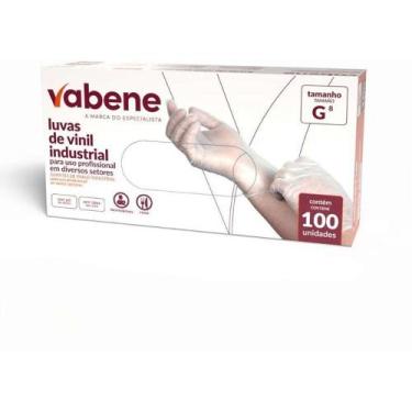 Imagem de Luva Descartável Vinil g sem Pó Hipoalergênica 100 Unidades Vabene